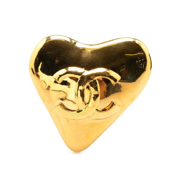 CHANEL Vintage Gold Logo Brooch - Picture 1 of 6
